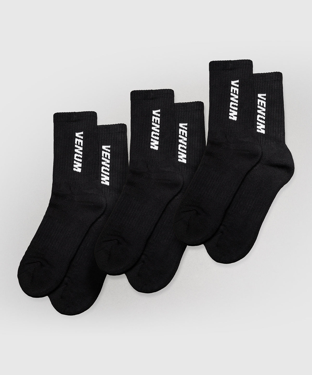 Venum Essential Crew Socken (Set mit 3 Paar) – Schwarz/Weiß