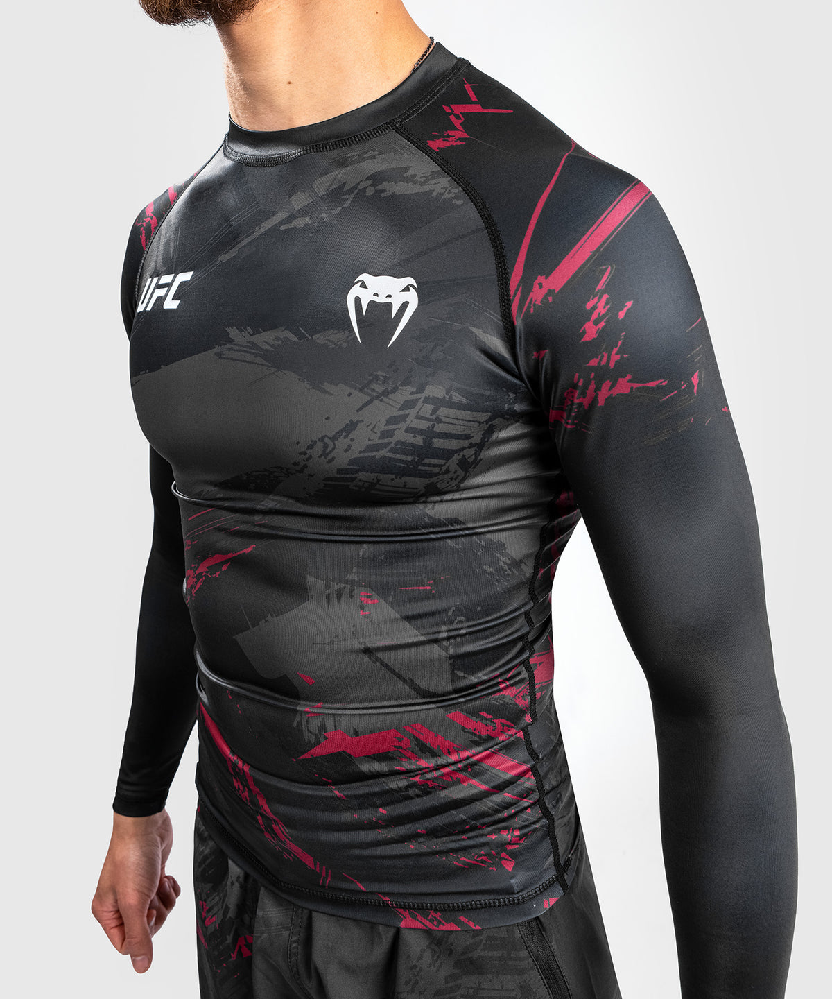T-shirt a compressione UFC Venum Authentic Fight Week 2.0 - Maniche lunghe - nero/rosso
