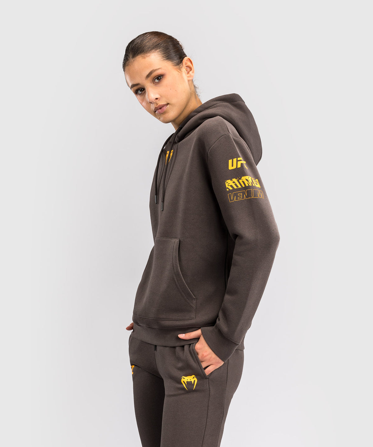 Sweatshirt à Capuche pour Femmes UFC Fusion by Venum Fight Week - Marron Terrestre