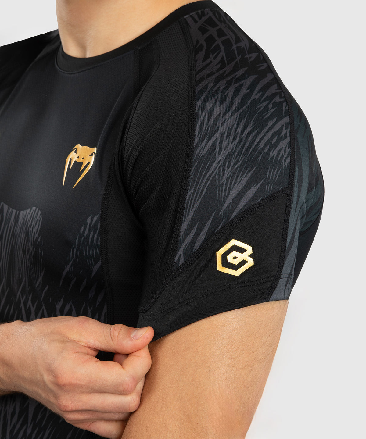 Venum x Chimaev Rashguard a Maniche Corte - Nero/Grigio