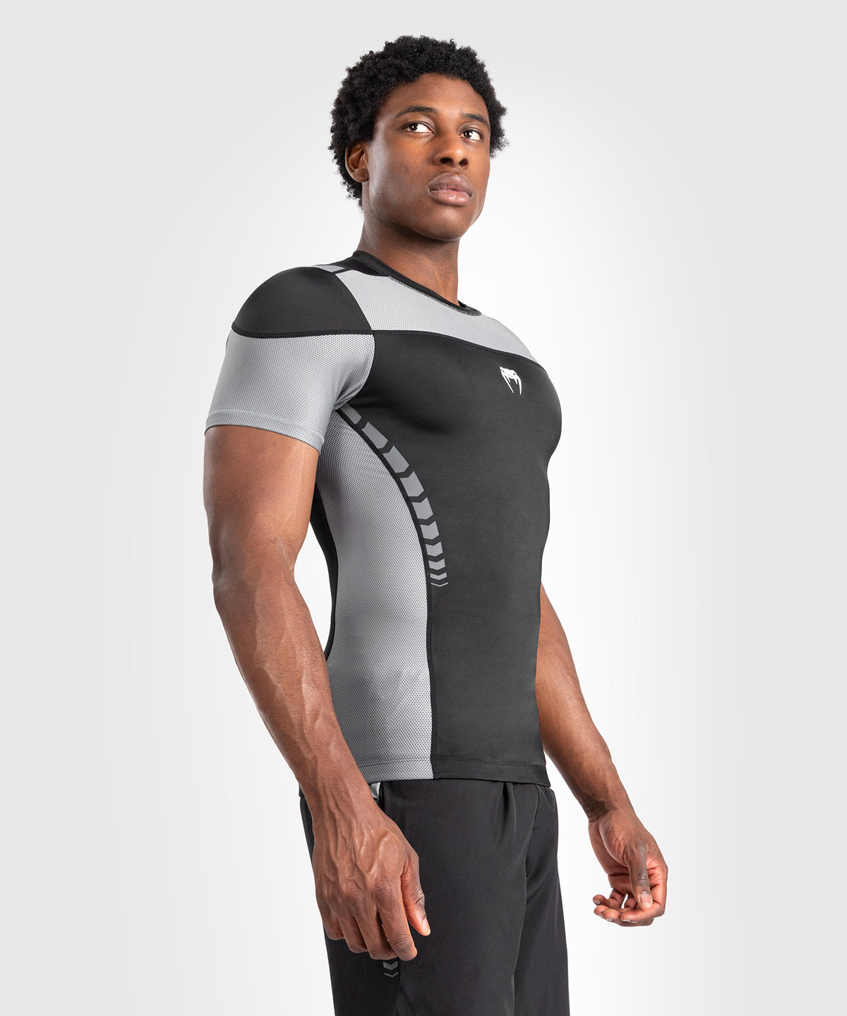 Venum Tempest Rashguard De Manga Corta para Hombre - Negro/Gris