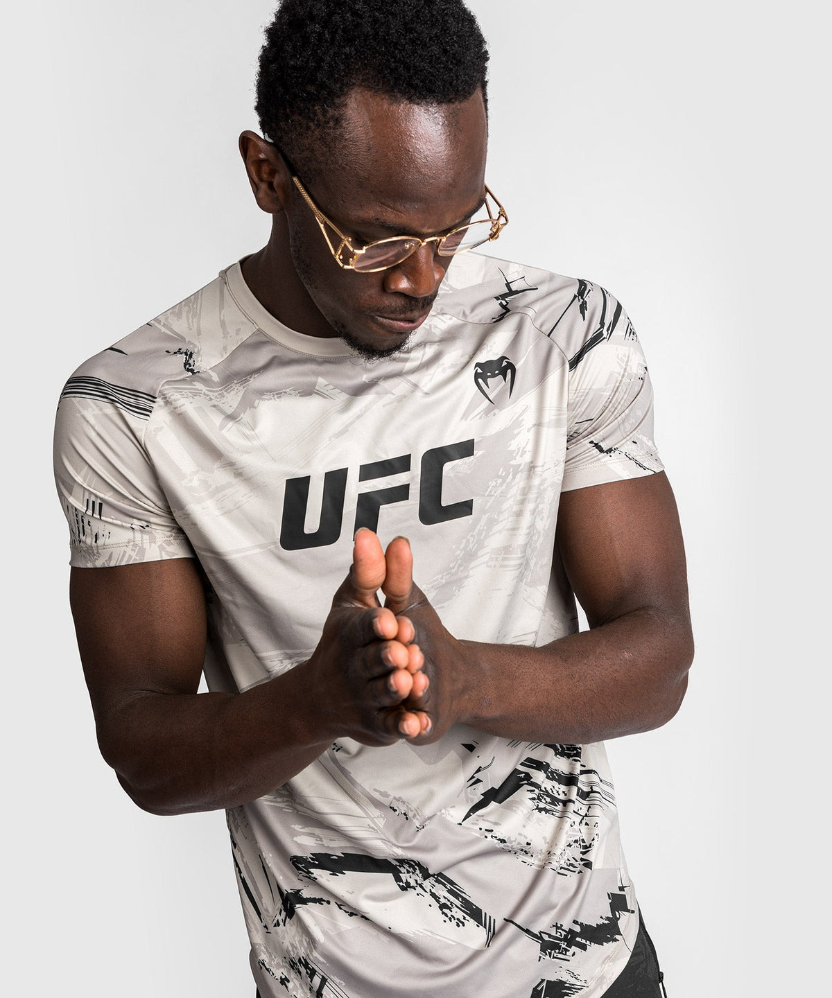 T-shirt Dry Tech- Manches Courtes Homme UFC Venum Authentic Fight Week 2.0 - Sable