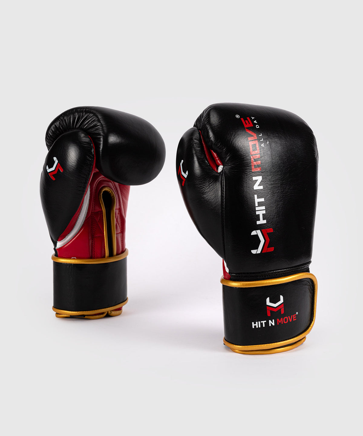 Gants de Boxe Hit N Move All Day® Pro Grip Plus - Noir/Rouge/Or
