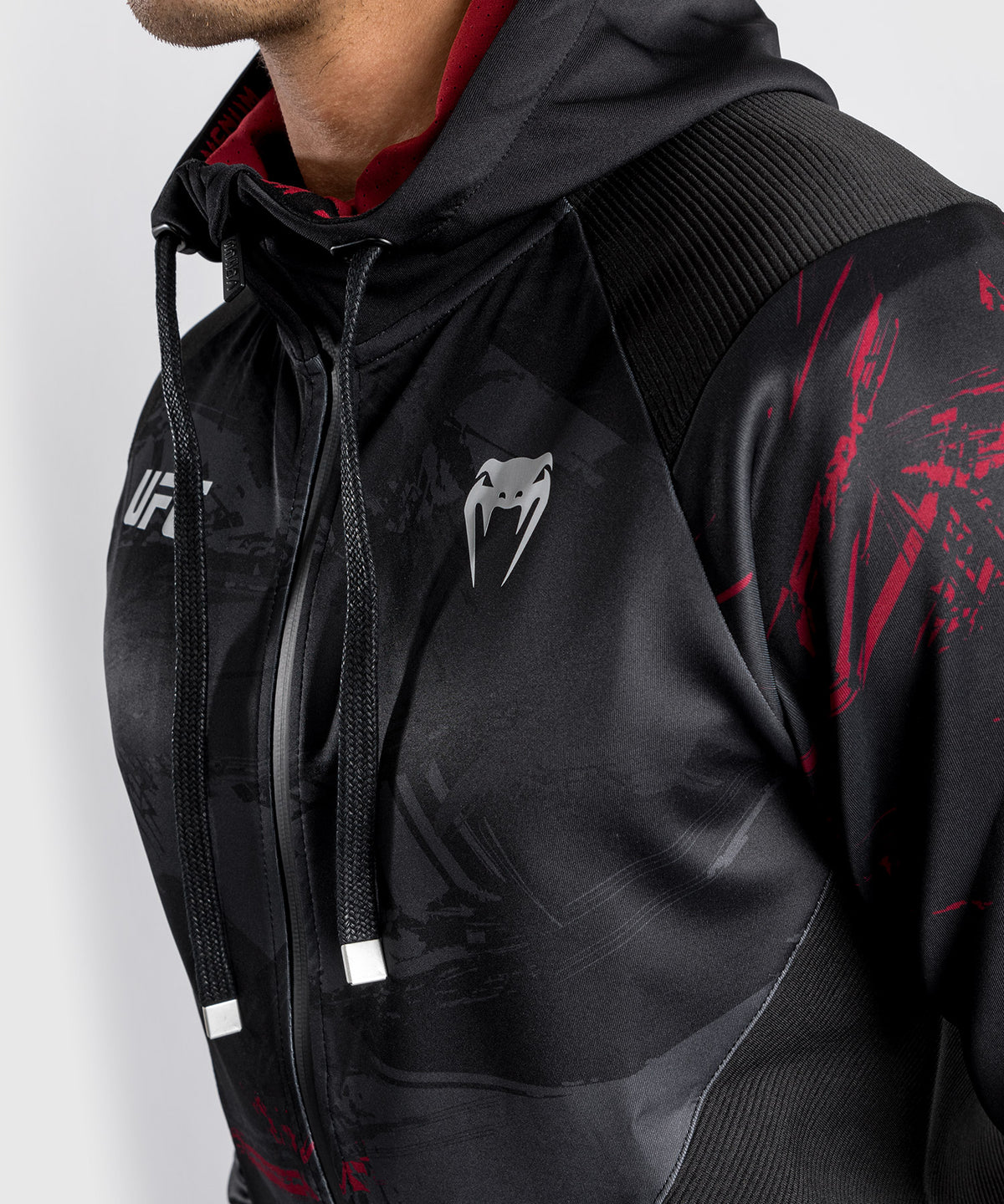 UFC Venum Authentic Fight Week 2.0 Zipped Sweatshirt – Schwarz/Rot