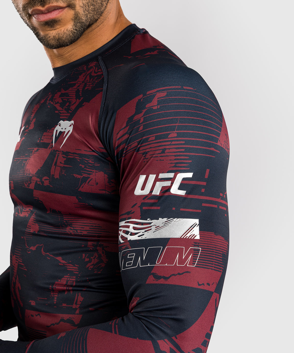 Men's UFC Zenith by Venum Burgundy Authentic Fight Week Performance Long Sleeve Rashguard