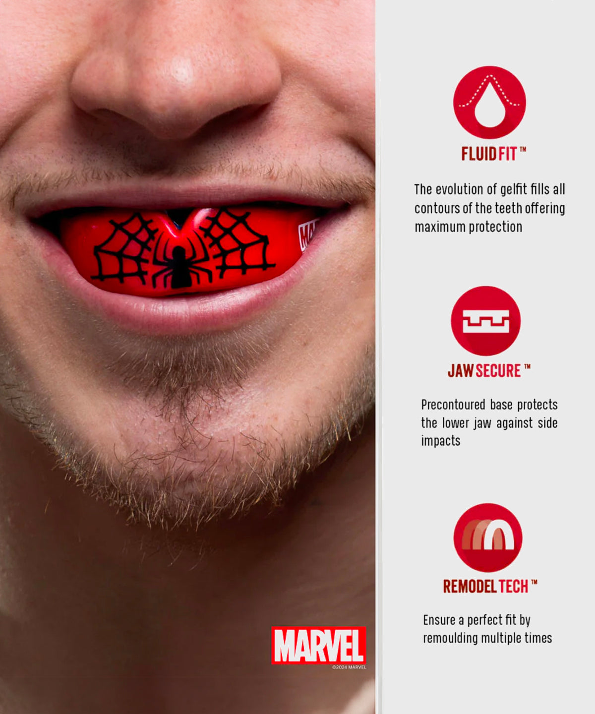 Protège-Dents Safejawz Marvel - Spider-Man - Rouge
