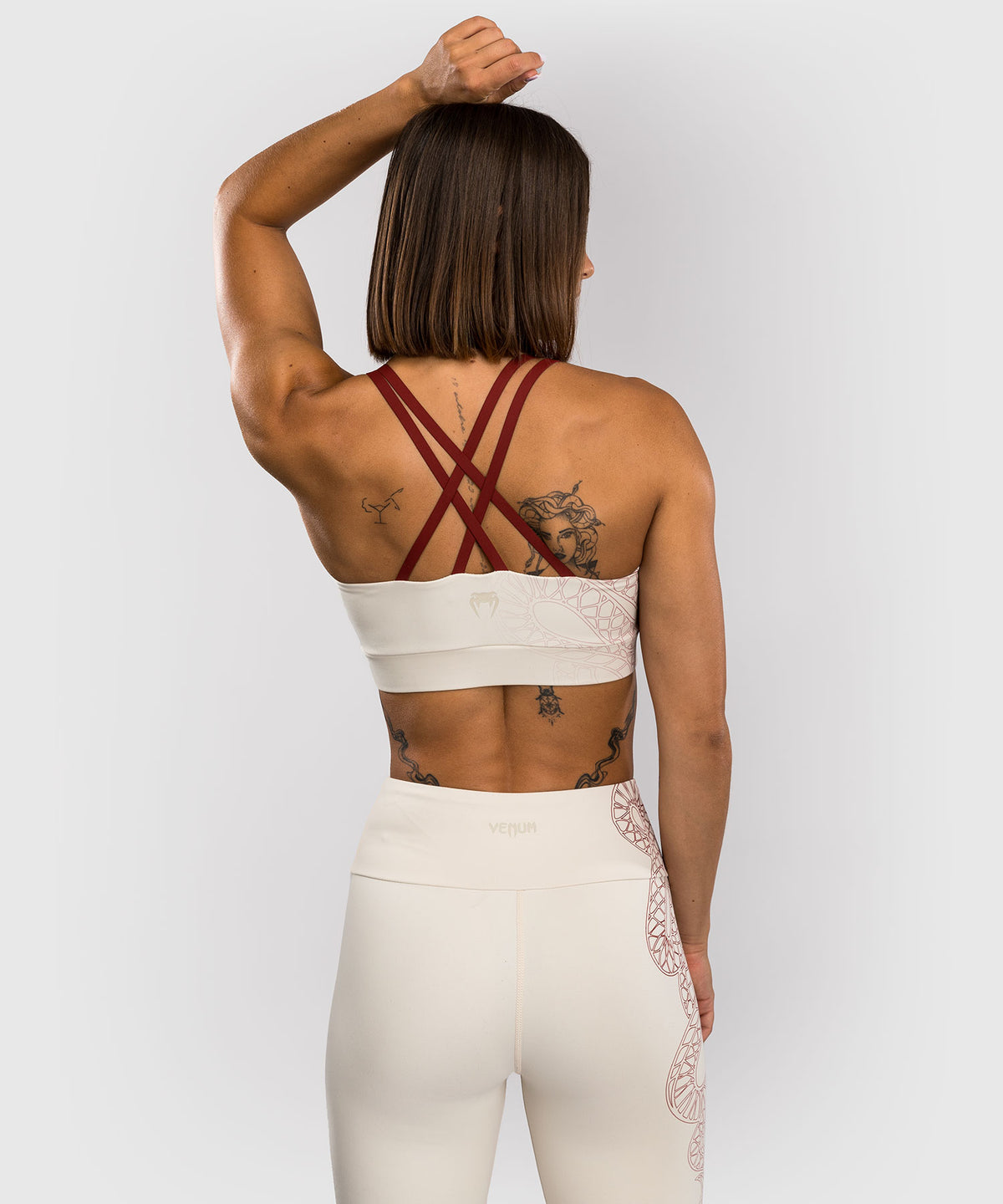 Brassière de Sport Venum Serpenti – Ivoire/Bordeaux