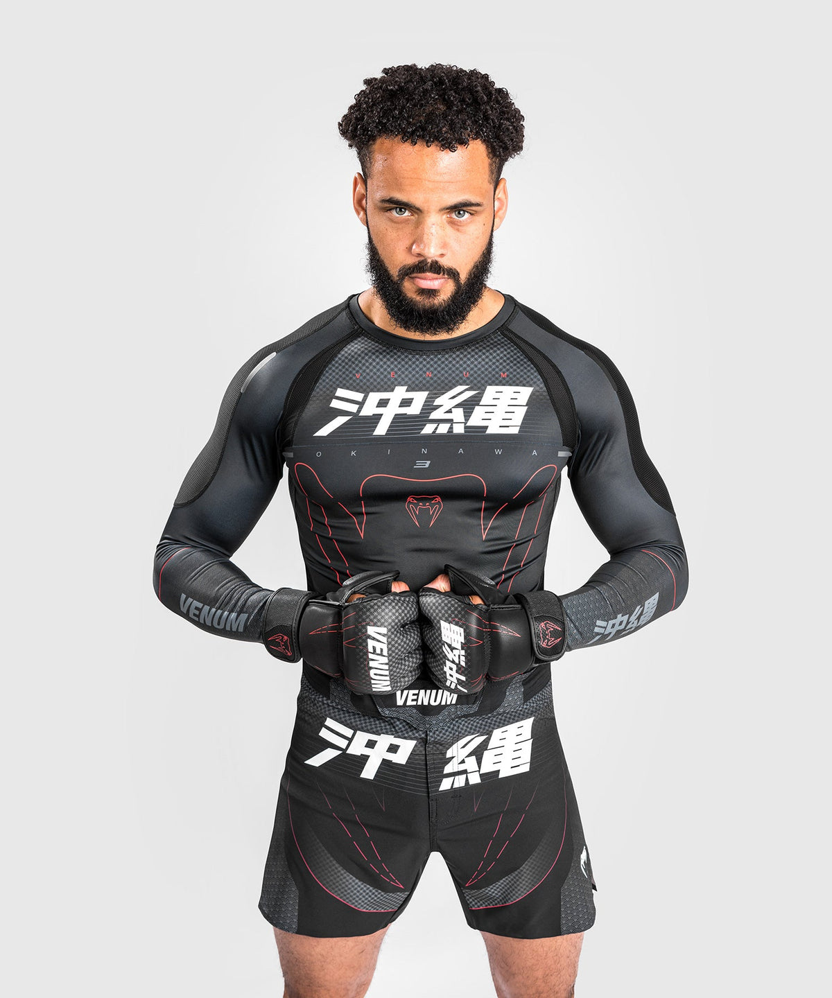Rashguard Venum Okinawa 3.0- Manches longues - Noir/Rouge