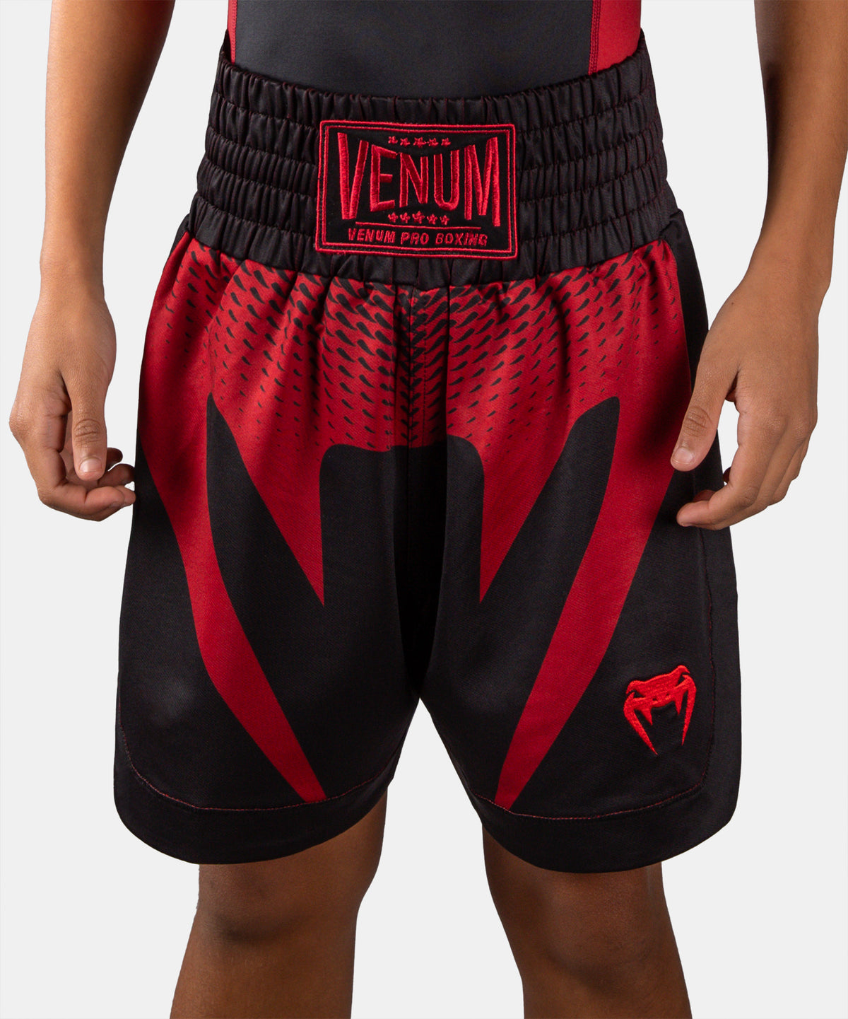 Short de Boxe Pour Enfant Venum Attack - Noir/Rouge