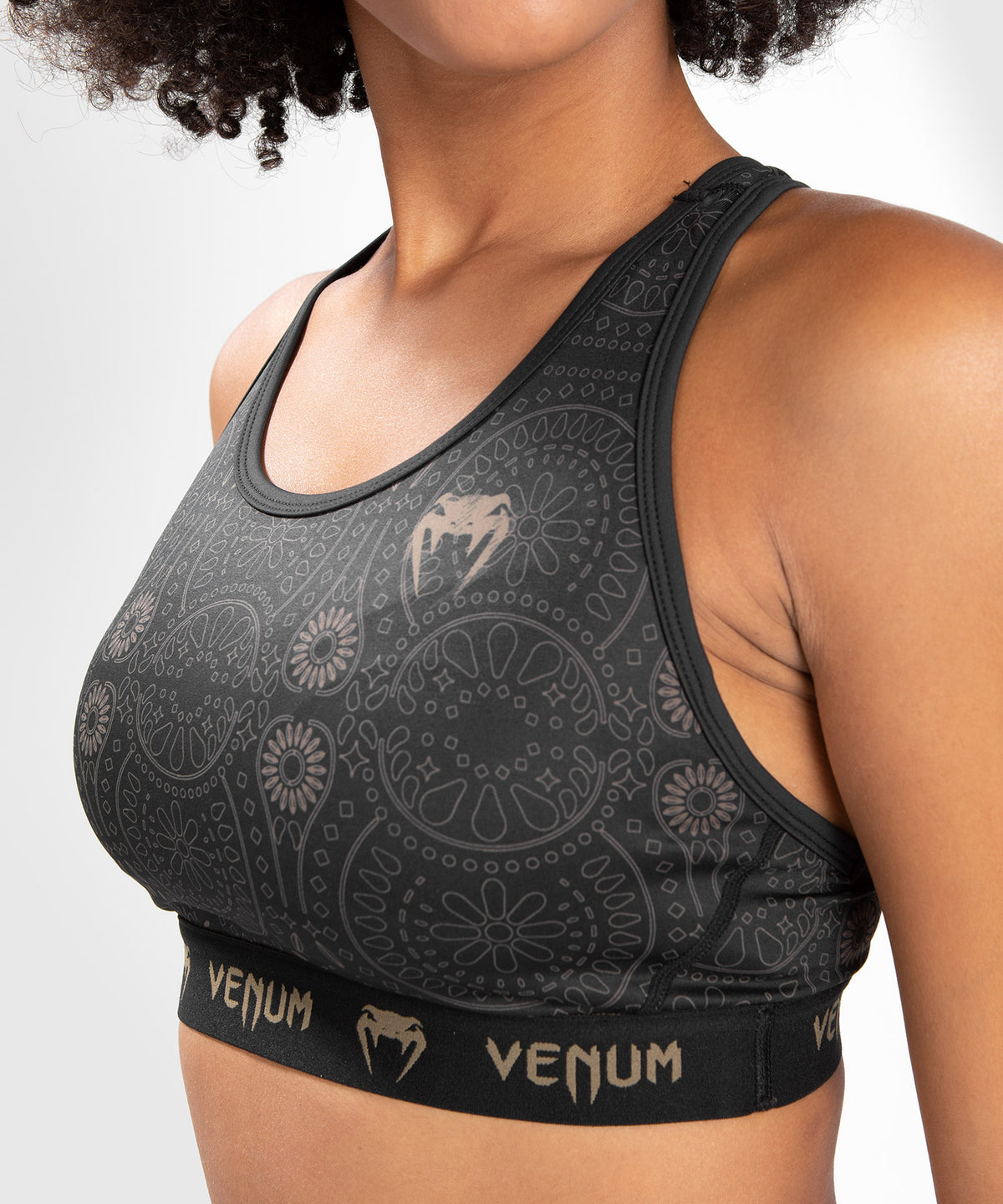 Sujetador deportivo Venum Santa Muerte Dark Side para mujer - Negro/Marrón