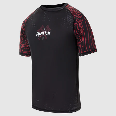 Fumetsu Berserker Short Sleeve Rashguard - Black/Red