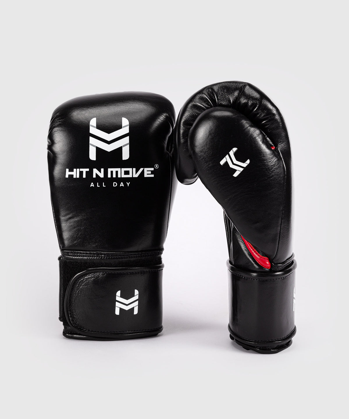 Hit N Move All Day® Pro Grip Plus Boxing Gloves - Black/Red