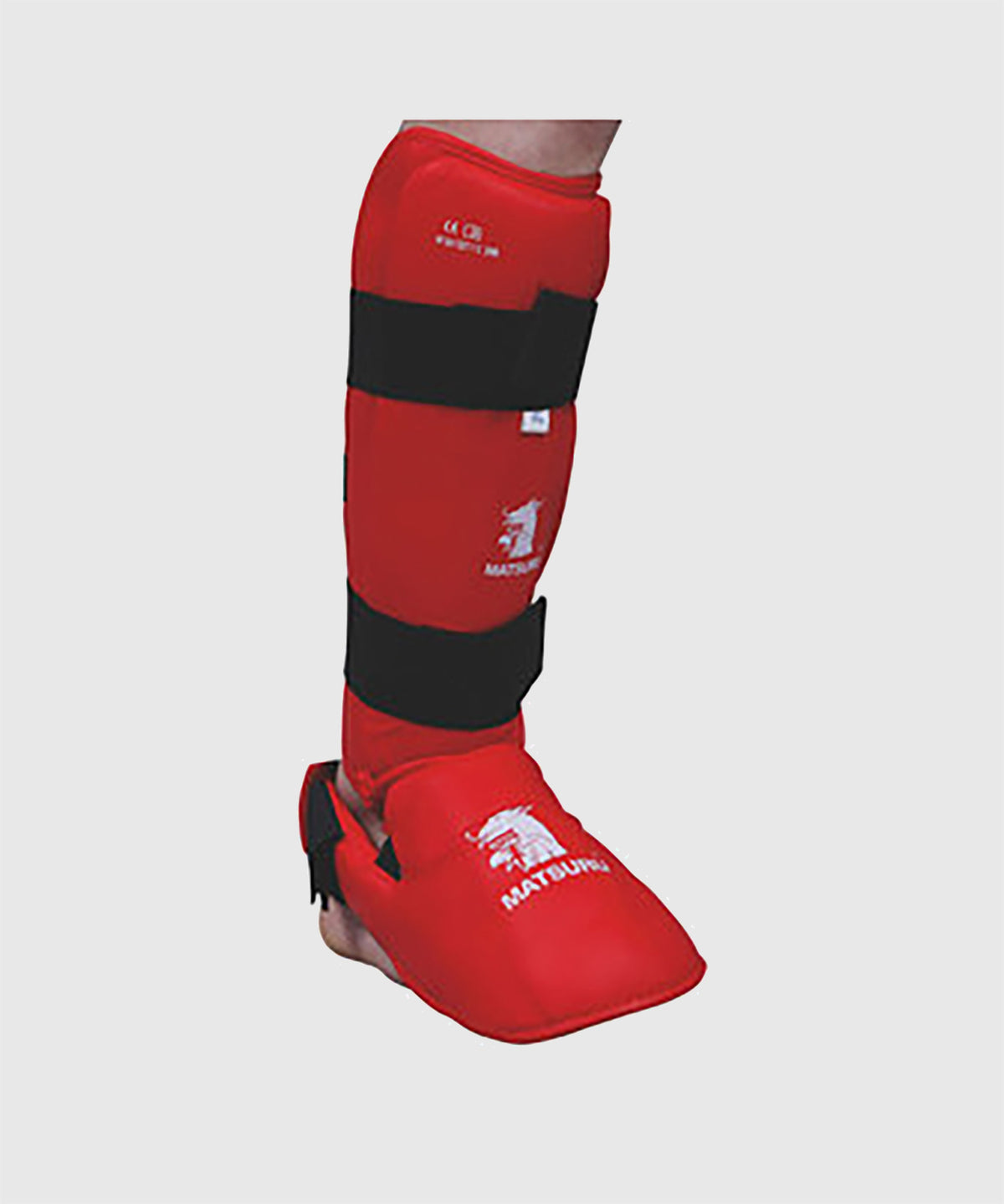 Matsuru Homologado FFK Espinillera con Protector de Empeine - Rojo