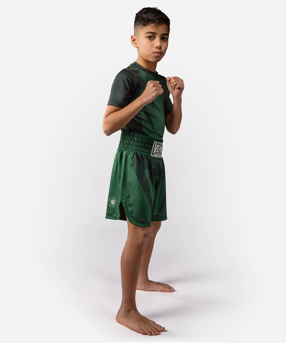 Venum Attack Pantaloncini da boxe per bambini - Verde Foresta/Avorio