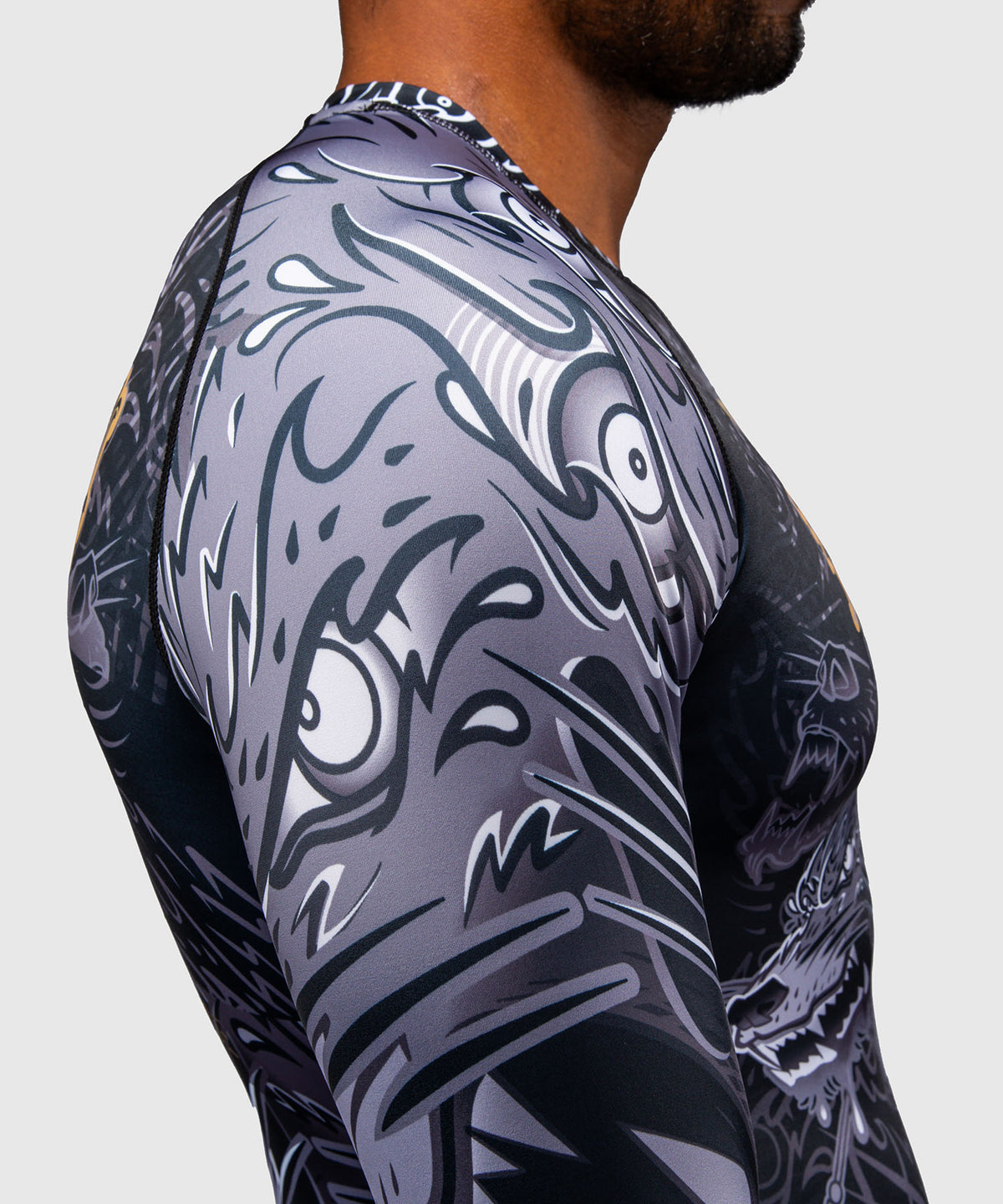 Venum Wolf Atak Rashguard a Maniche Lunghe – Nero/Grigio