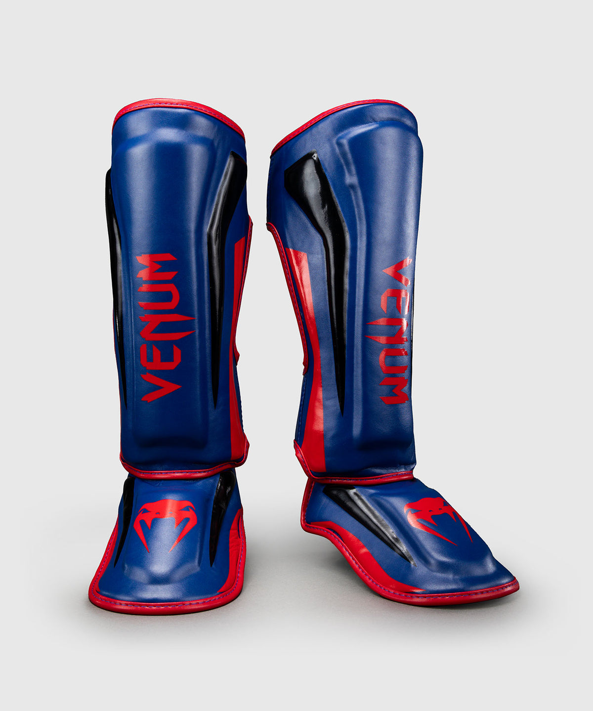 Protège-tibias Venum Elite - Bleu foncé/Rouge