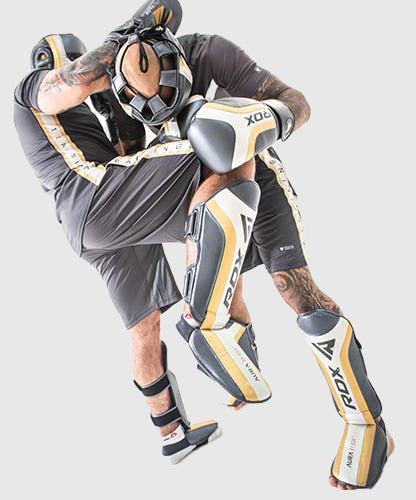 RDX Sports Aura T-17 Headgear - Black/White/Gold