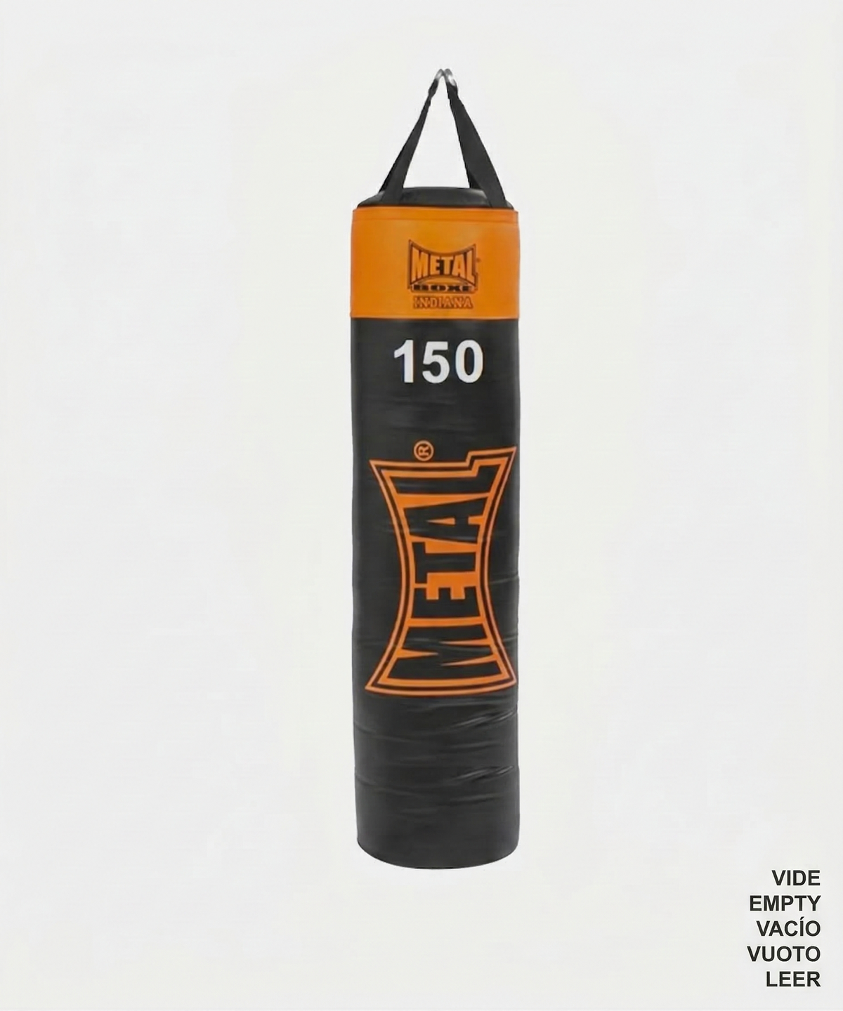 Sac de frappe lourd Metal Boxe Vide 150cm Indiana - Noir/Orange