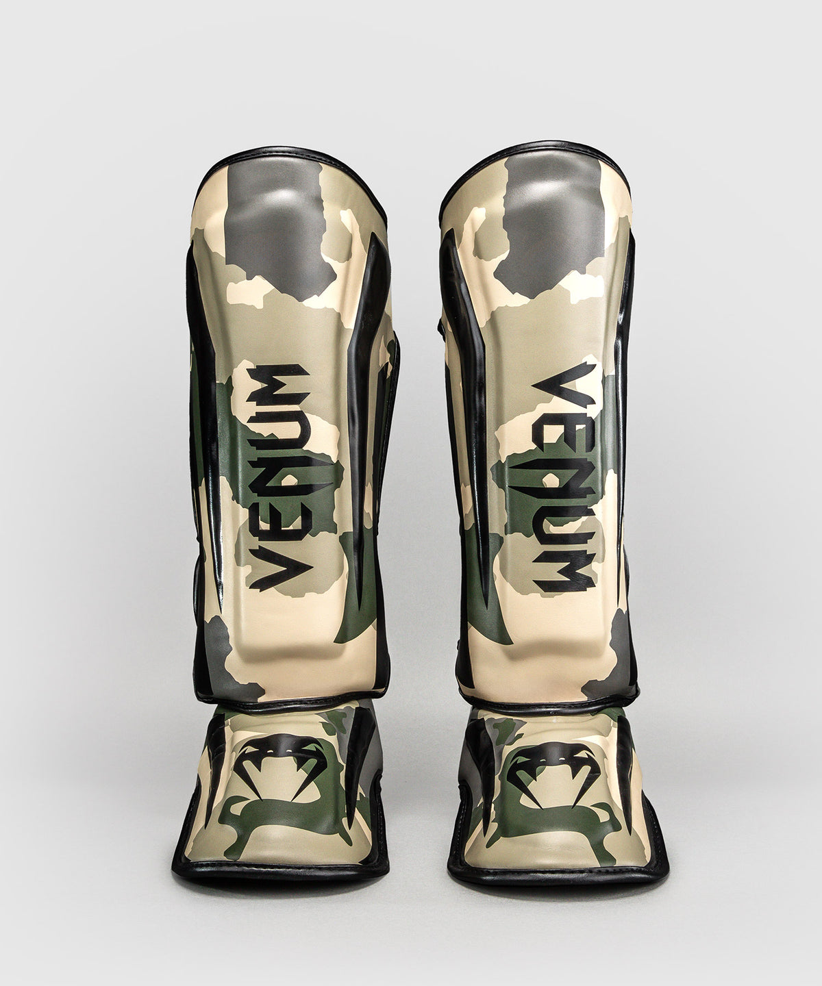 Venum Elite Camo Shin Guards - Khaki/ Off-White