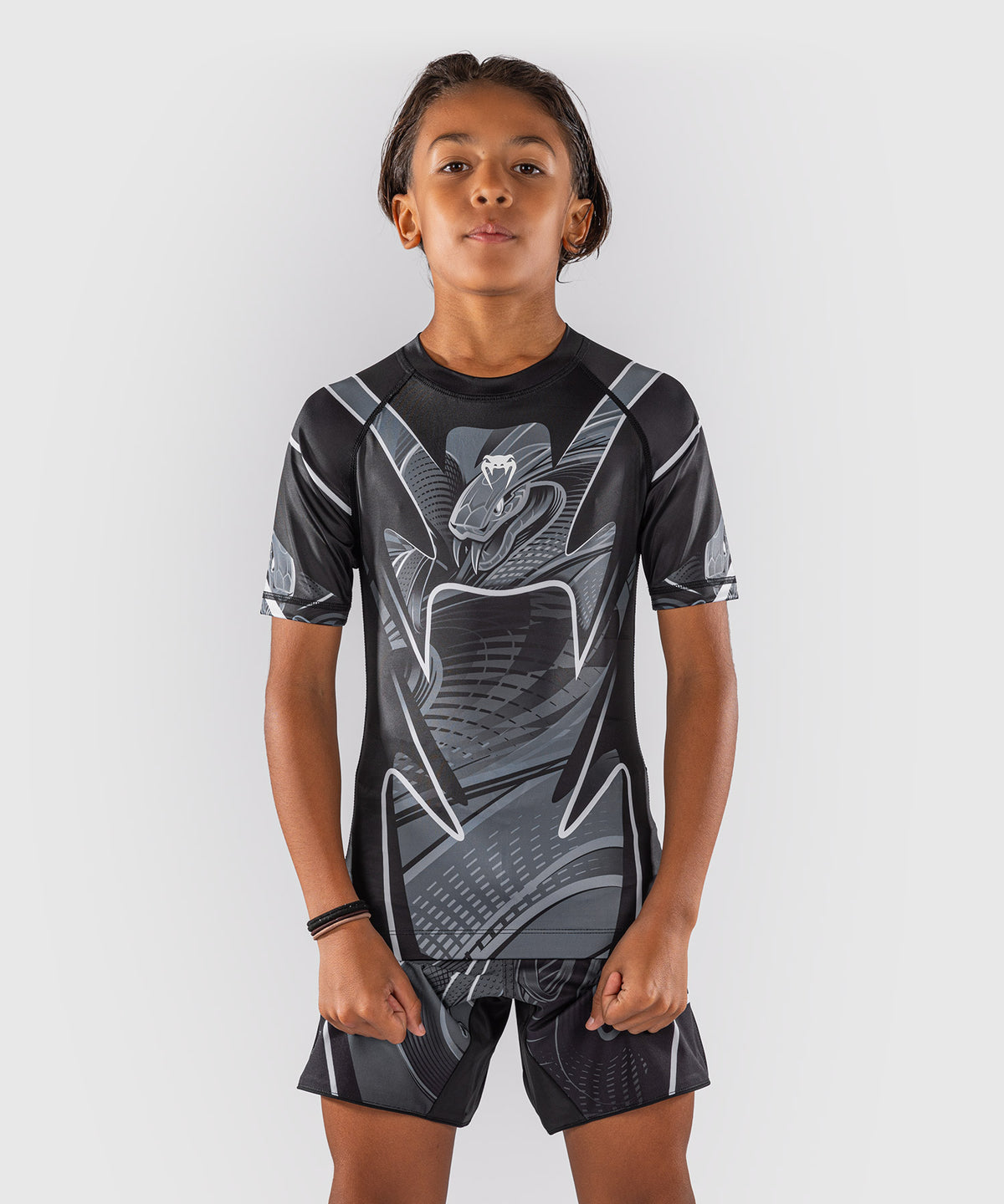 Rashguard manches courtes Pour Enfant Venum Crimson Viper 2.0 - Noir/Gris