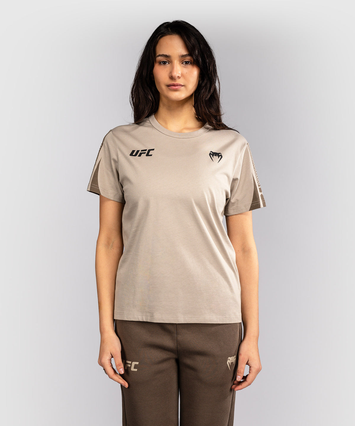 T-shirt à Manches Courtes pour Femme Venum UFC Unity by Venum Authentic Fight Week - Sable