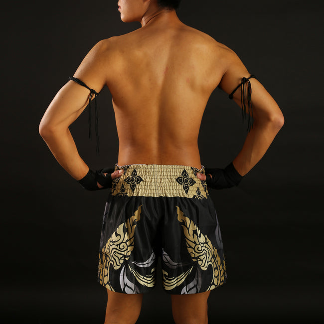 King Tuff The Of Naga Black Pantalones de Muay Thai - Negro/Oro