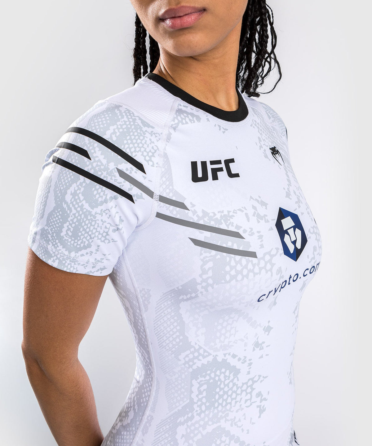 Kurzarm-Rashguard für Damen UFC Authentic Adrenaline Fight Night By Venum - Weiß