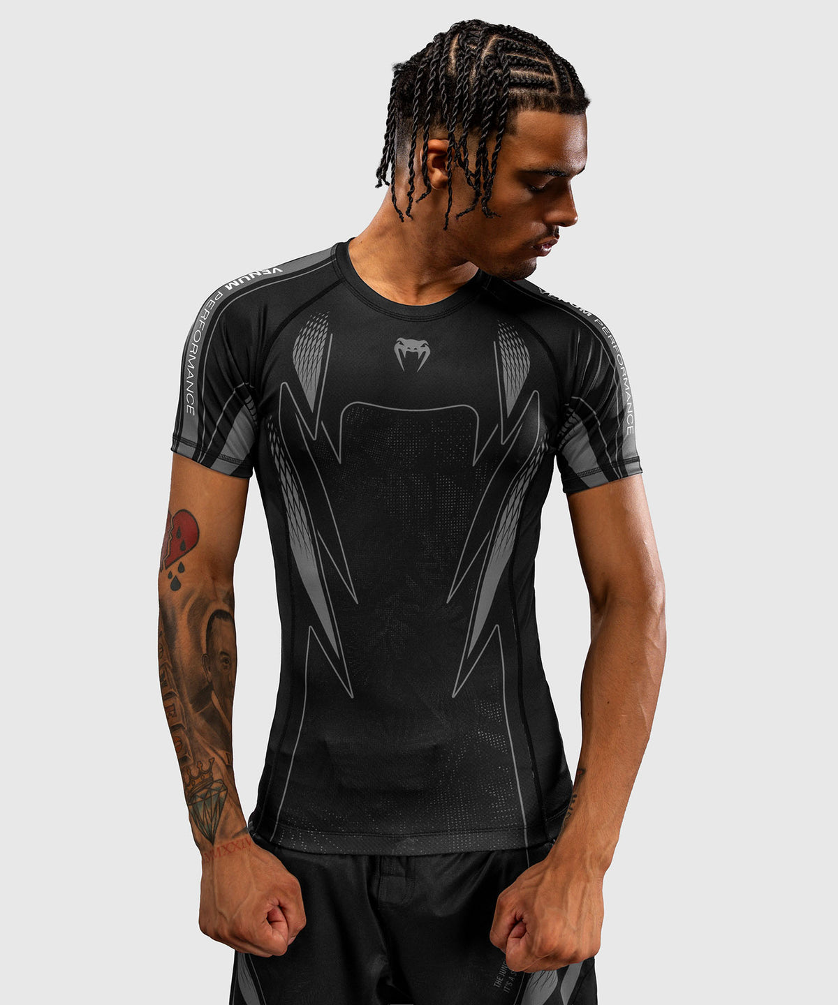 Venum Amazonia Reborn Short Sleeve Rashguard - Black/Grey