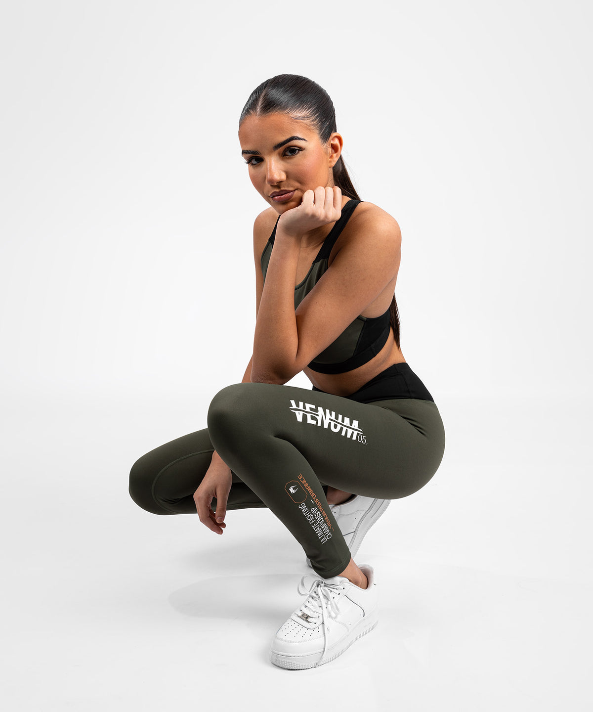 UFC Adrenaline by Venum Fight Week Performance-Tight für Frauen - Khaki/Bronze
