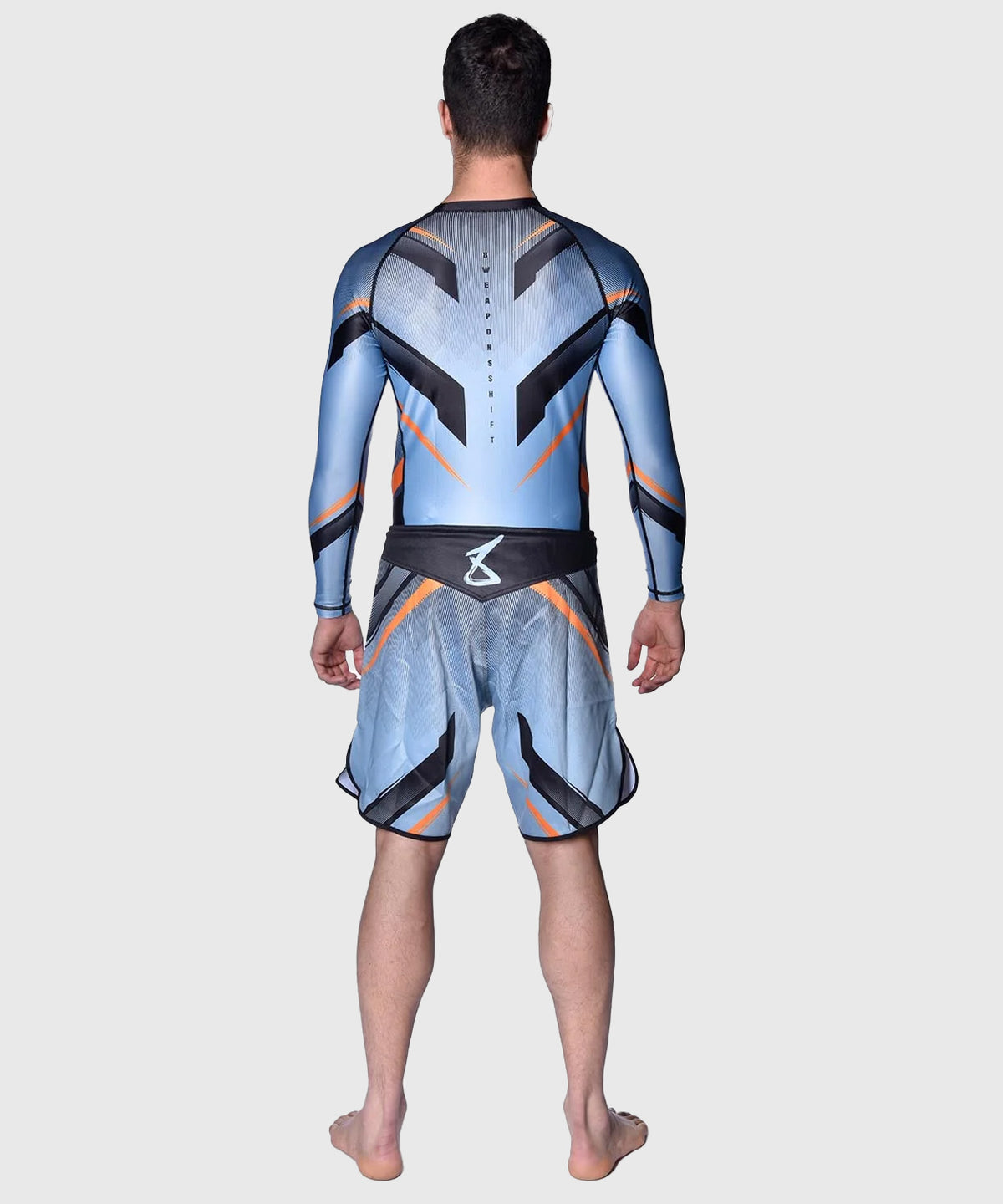 8 Weapons Shift Langarm-Rashguard - Blau/Schwarz/Orange