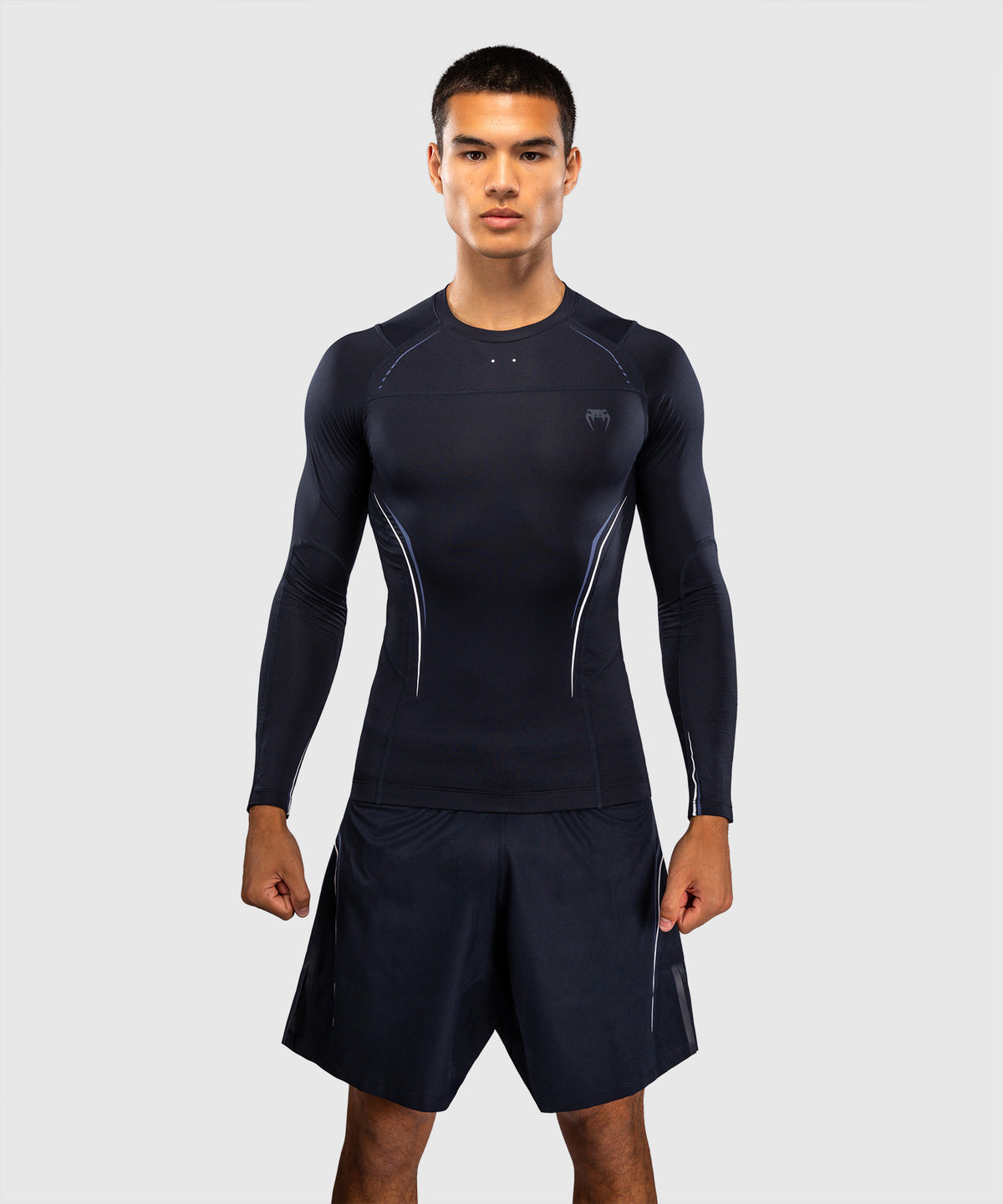 Venum G-Core Rashguard Manga Larga - Azul Marino/Blanco