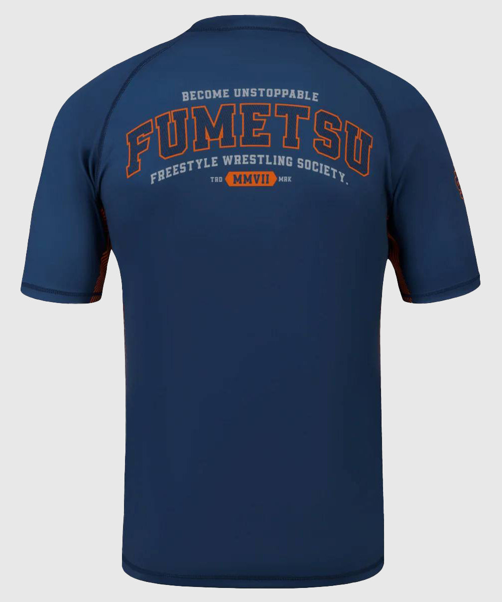 Fumetsu Varsity Rashguard de Manga Corta - Azul Marino