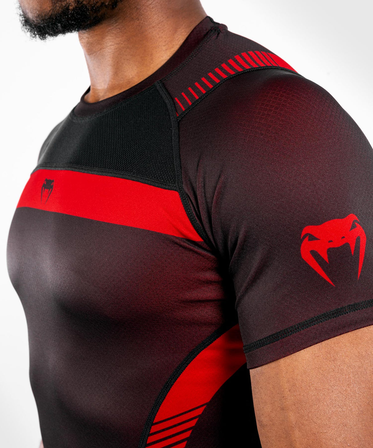 Camiseta de compresión Venum No Gi 3.0 - Manga corta - Negro/Rojo