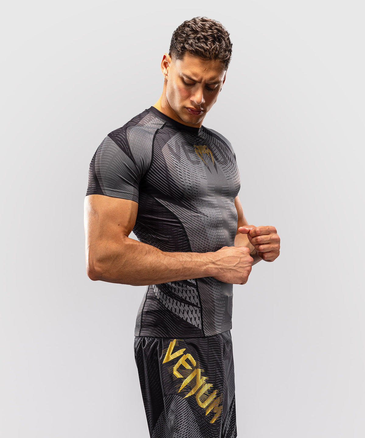 Venum Galactic 3.0 Rashguard a Maniche Corte - Nero/Oro