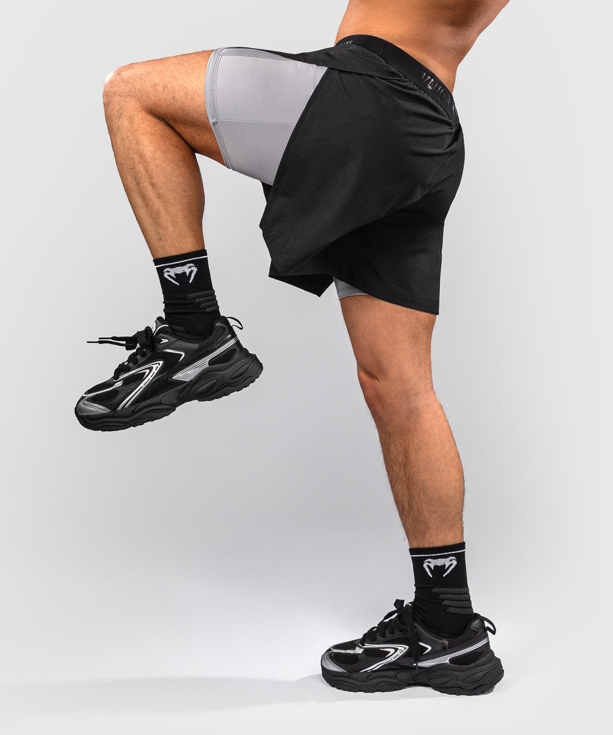 Pantalones cortos de entrenamiento híbridos Venum Lazer - Negro/Gris