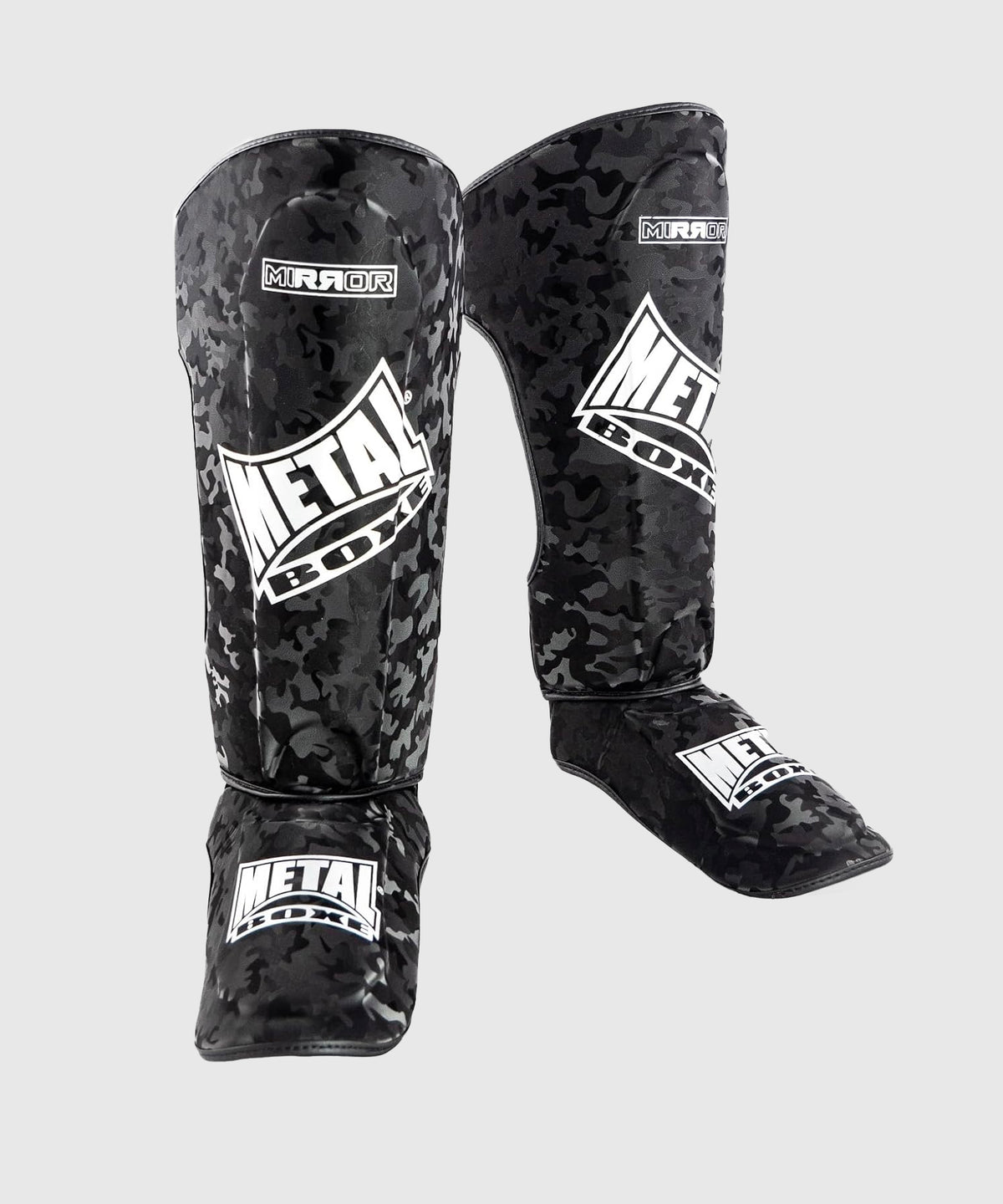 Metal Boxe Mirror Protectores de Espinilla y Pie - Negro/Camo