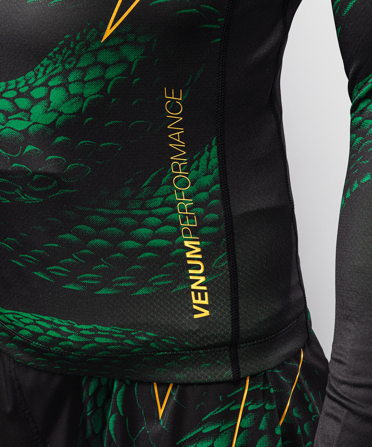 Venum Matupa Langarm Rashguard - Schwarz/Grün/Gold