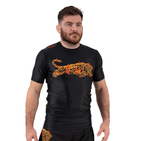Scramble Burning Tiger Rashguard - Schwarz