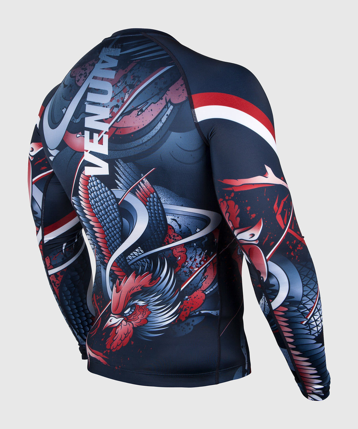 Rashguard Venum Rooster - Maniche lunghe - Blu navy/Arancione