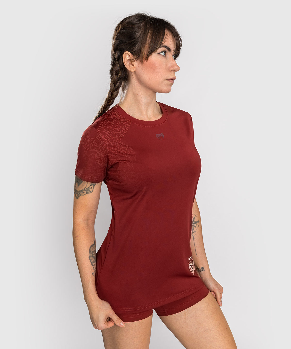 Venum Serpenti Women’s Dry-Tech T-Shirt - Burgundy/Ivory