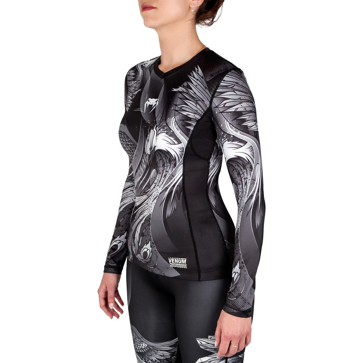 Rashguard Venum Phoenix - Maniche lunghe - Nera/Bianca - Donna