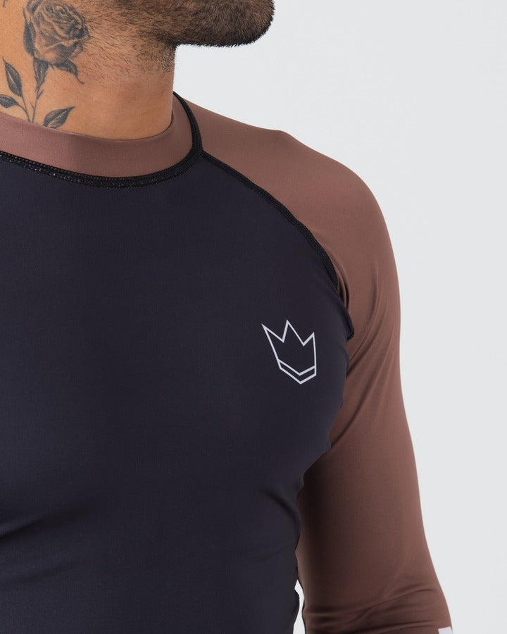 Kingz Ranked Performance V2 Rashguard de Manga Larga - Marrón