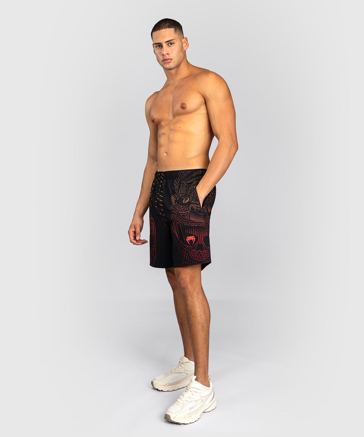 Venum Quetzal Fury Training Shorts - Black/Fury Red/ Tangerine