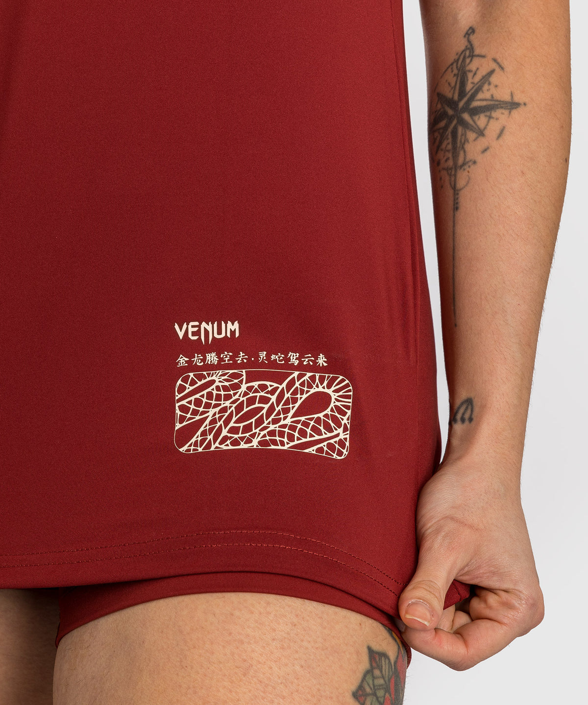 Venum Serpenti Women’s Dry-Tech T-Shirt - Burgundy/Ivory