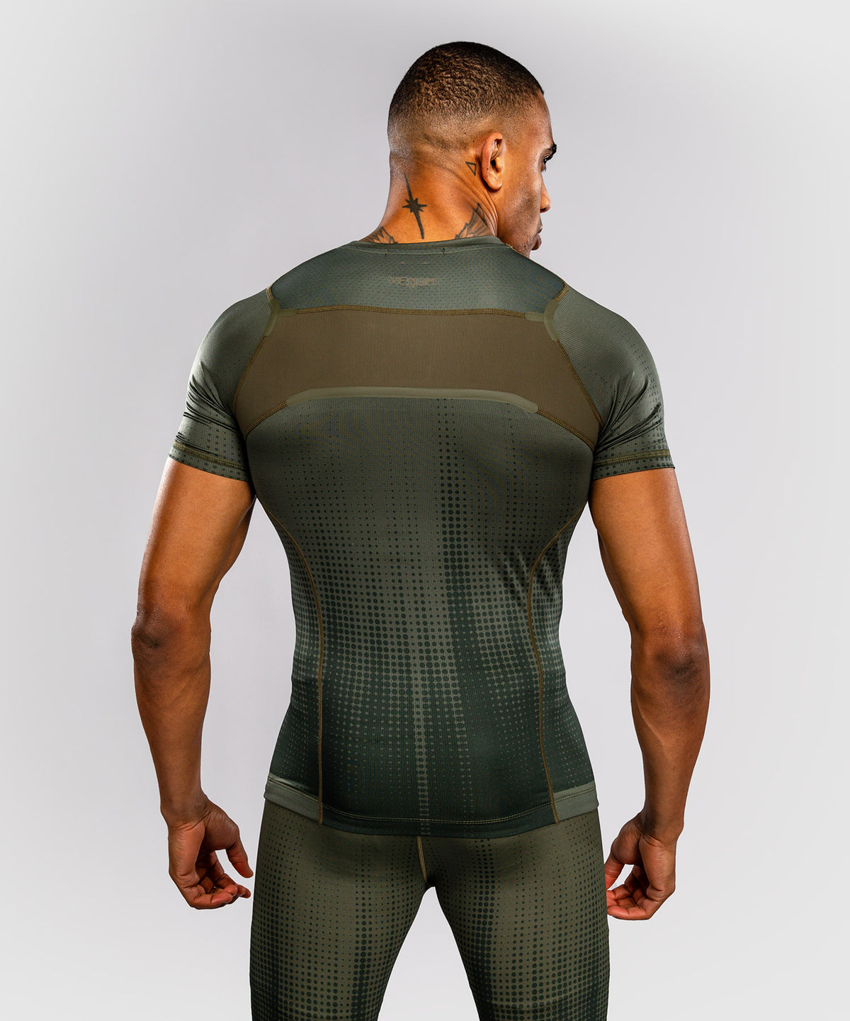 Venum Stealth Short Sleeve Rashguard - Khaki/Dark Green