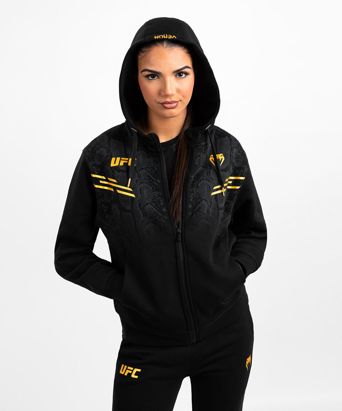 Sweatshirt zippé à capuche pour Femmes UFC Adrenaline by Venum Replica - Champion