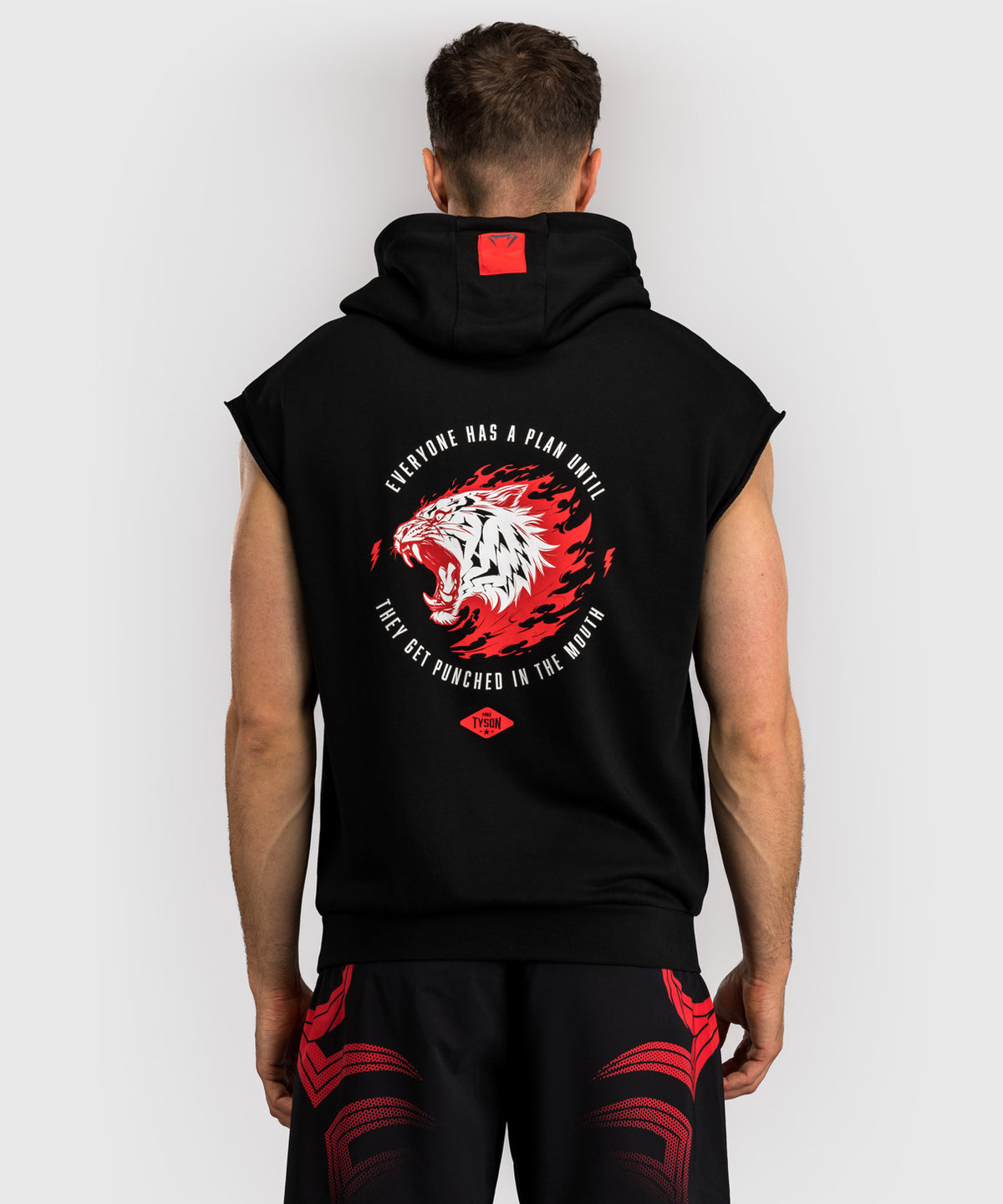 Venum x Mike Tyson Tiger Sleeveless Hoodie - Deep Black/Intense Red