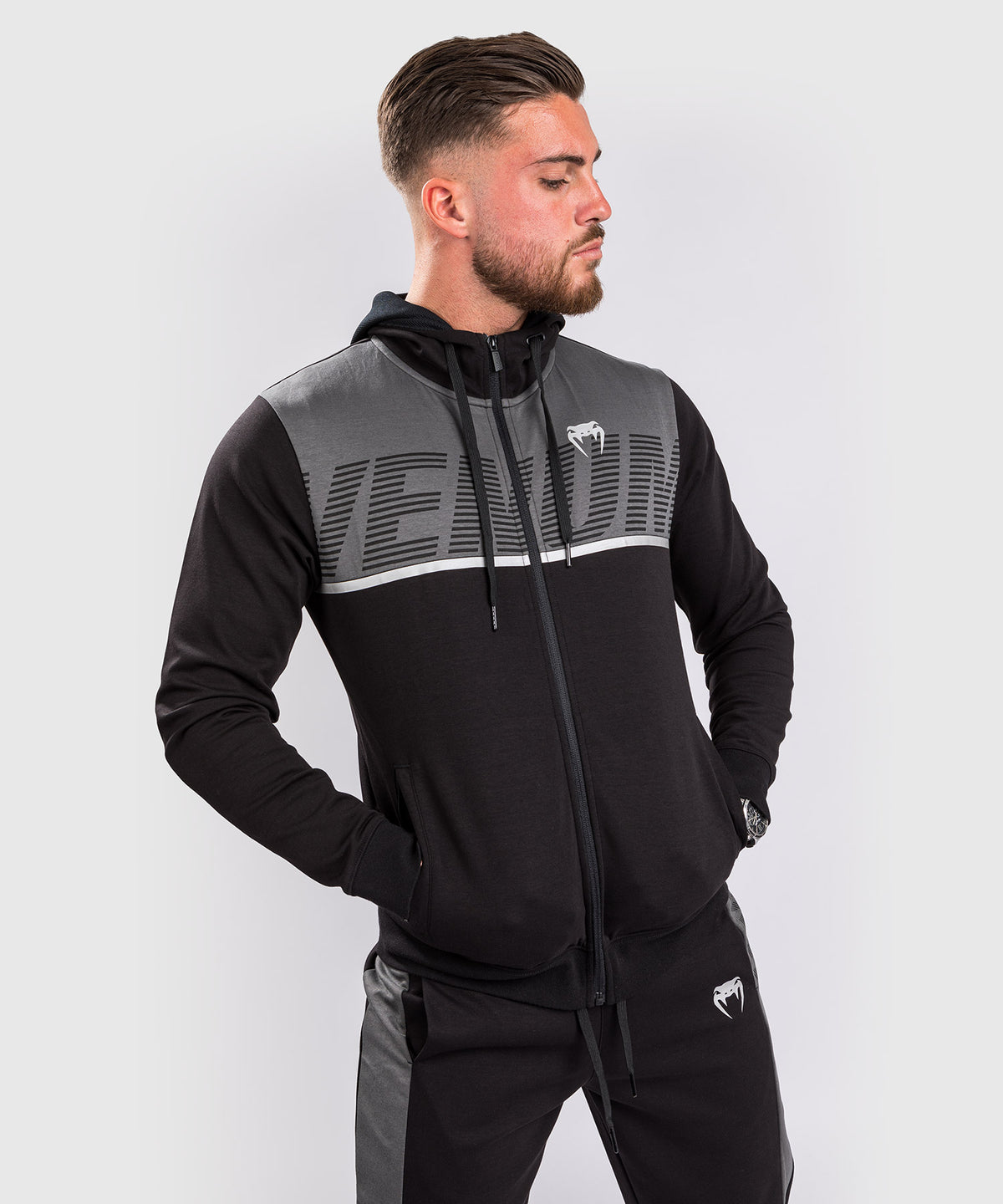 Zipped Sweatshirt Venum Laser ZX - Black/Grey