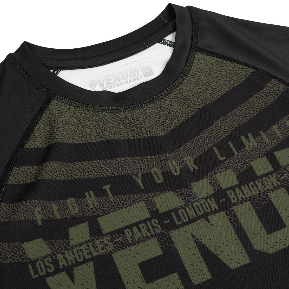 Venum Signature Rashguard - Langarm - Schwarz/Kaki - Exclusiv