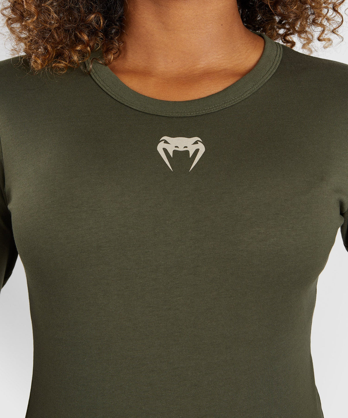 UFC Adrenaline by Venum Fight Week Langarmshirt aus Baumwolle für Frauen - Khaki/Bronze